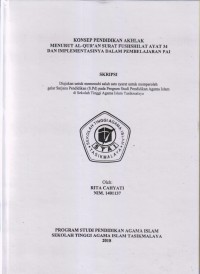 KONSEP PENDIDIKAN AKHLAK MENURUT AL-QUR'AN SURAT FUSHSHILAT AYAT 34 DAN IMPLEMENTASINYA DALAM PEMBELAJARAN PAI