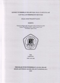 KONSEP PENDIDIKAN ISLAM PADA MASA RASULULLAH SAW DALAM PERSPEKTIF HISTORIS