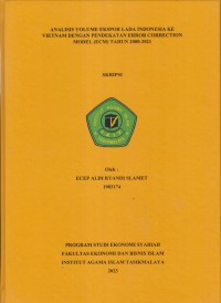 ANALISIS VOLUME EKPOR LADA INDONESIA KE VIETNAM DENGAN PENDEKATAN ERROR CORRECTION MODEL (ECM) 2000-2021