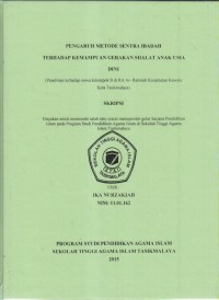 PENGARUH METODE SENTRA IBDAH TERHADAP KEMAMPUAN GERAKAN SHALAT ANAK USIA DINI