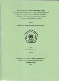 INTERNALISASI NILAI-NILAI PENDIDIKAN AKHLAK DALAM KITAB AL-AKHLAK LIL BANIN JILID I MELALUI KEGIATAN SANTRI DI PONDOK PESANTREN AL-KHOERIYAH CIHERANG (Penelitian di Pondok Pesantren Al-Khoeriyah Yayasan Pendidikan KH.Fakhrudin Ciherang Cibereum Tasikmalaya)