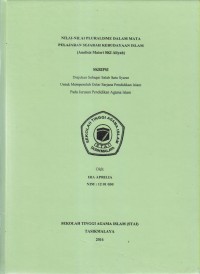 NILAI-NILAI PLURALISME DALAM MATA PELAJARAN SEJARAH KEBUDAYAAN ISLAM
(Analisis Materi SKI Aliyah)