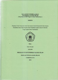 MANAJEMEN PEMBELAJARAN PENDIDIKAN AGAMA ISLAM (Penelitian di SMP Negeri 11 Kota Tasikmalaya)