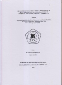 PENGARUH KURIKULUM 2013 TERHADAP PENGETAHUAN SISWA KELAS X PADA MATA PELAJARAN FIQH DI MADRASAH ALIYAH NEGERI 3 KOTA TASIKMALAYA