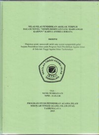 NILAI-NILAI PENDIDIKAN AKHLAK TERPUJI DALAM NOVEL 