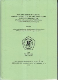 PENGARUH PERHATIAN ORANG TUA TERHADAP PENINGKATAN MOTIVASI BEAJAR SISWA PADA MATA PELAJARAN PAI