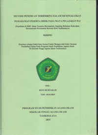 METODE PENEMUAN TERBIMBING DALAM MENINGKATKAN PEMAHAMAN PESERTA DIDIK PADA MATA PELAJARAN PAI