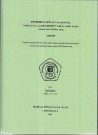 PENDIDIKAN AKHLAK DALAM NOVEL 