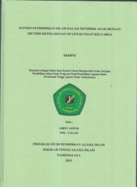 KONSEP PENDIODIKAN ISLAM DALAM MENDIDIK ANAK DENGAN METODE KETELADANAN DI LINGKUNGAN KELUARGA