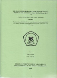 PENGARUH PENDIDIKAN KEPRAMUKAAN TERHADAP MOTIVASI BELAJAR SISWA PADA MATA PELAJARAN PAI