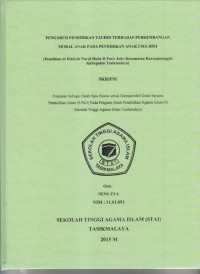 PENGARUH PENDIDIKAN TAUHID TERHADAP PERKEMBANGAN MORAL ANAK PADA PENDIDIKAN ANAK USIA DINI