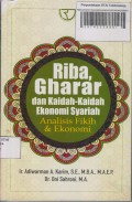 RIBA,GHARAR DAN KAIDAH-KAIDAH EEKONOMI SYARIAH