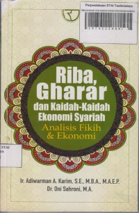 RIBA,GHARAR DAN KAIDAH-KAIDAH EEKONOMI SYARIAH