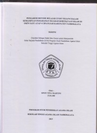 PENGARUH METODE BELAJAR STORY TELLING DALAM KEMAMPUAN PEMAHAMAN SEJARAH KEBUDAYAAN ISLAM DI SMPN SATU ATAP 4 CIPATUJAH KABUPATEN TASIKMALAYA
