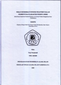 PERAN PENDIDIKAN PONDOK PESANTREN DALAM PEMBENTUKAN KARAKTER PESERTA DIDIK