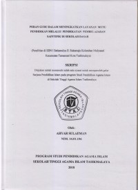 PERAN GURU DALAM MENINGKATKAN LAYANAN MUTU PENDIDIKAN MELALUI PENDEKATAN PEMBELAJARAN SAINTIFIK DI SEKOLAH DASAR