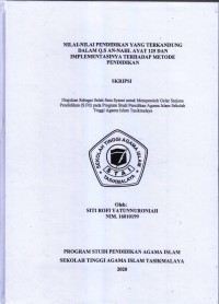 NILAI-NILAI PENDIDIKAN YANG TERKANDUNG DALAM Q.S AN-NAHL AYAT 125 DAN IMPLEMENTASINYA TERHADAP METODE PENDIDIKAN