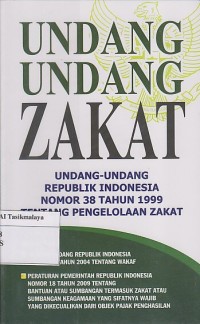 UNDANG-UNDANG ZAKAT  ( UU RI No. 38 Th. 1999 )